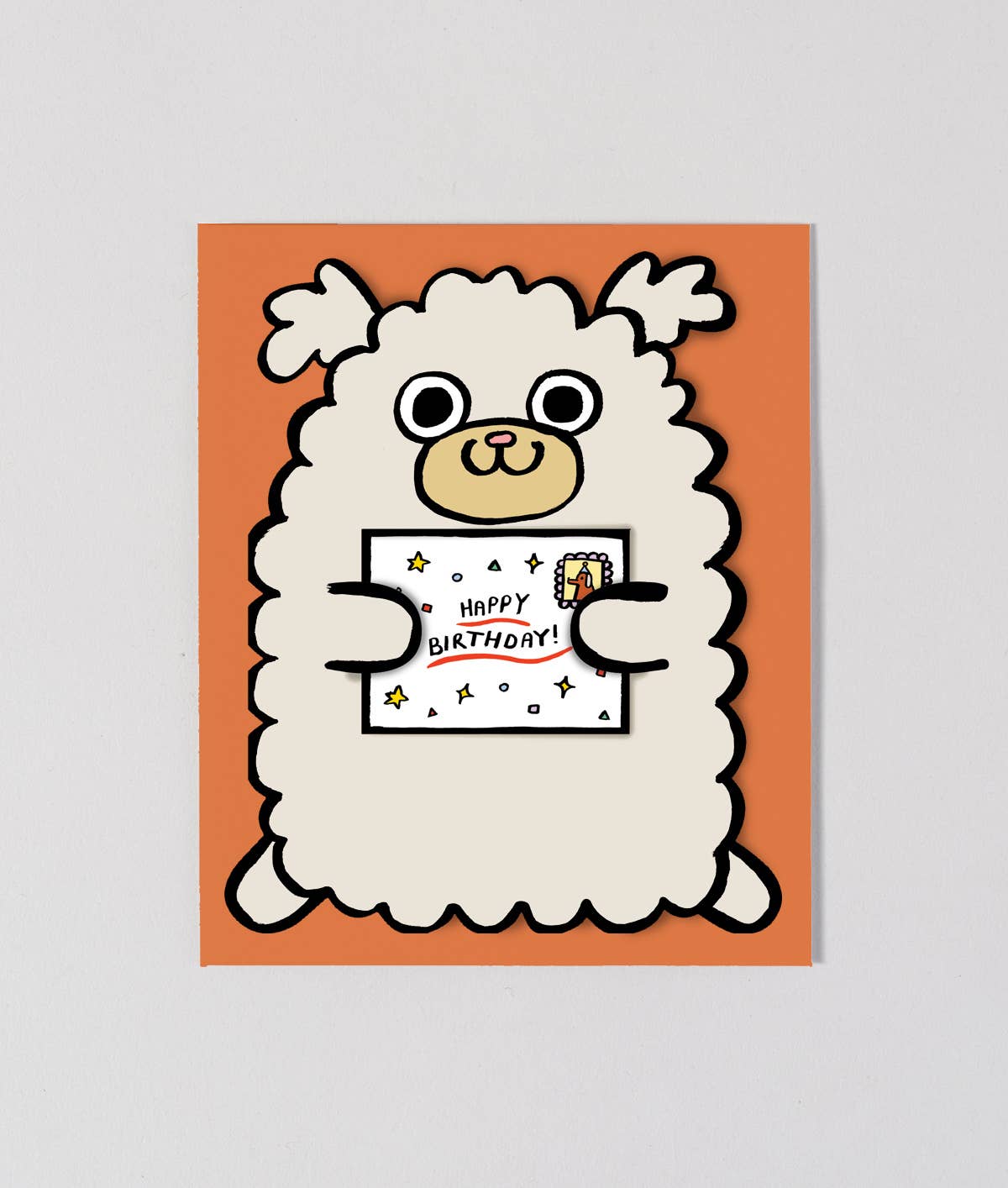 Dog with Mini Card Birthday Card | Wrap (England)