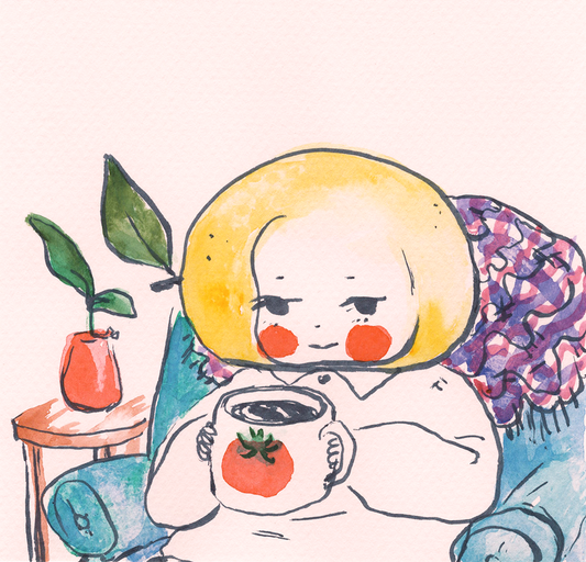 Lemon Baby with Tomato Mug Art Print | Rebekah Evans (NC)