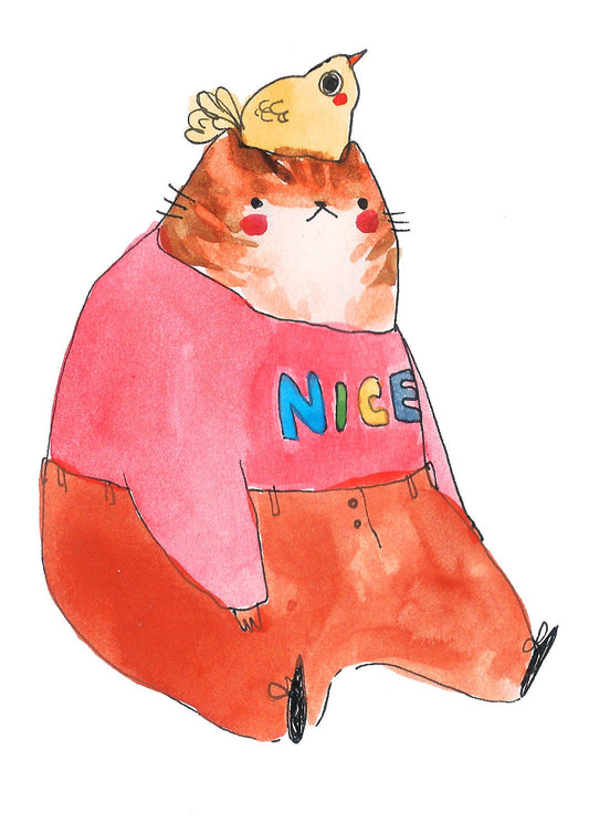 Nice Cat Art Print | Rebekah Evans (NC)