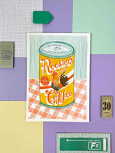Load image into Gallery viewer, A5 Rooster's Roast Coffee tin Print | Jacqueline Colley (UK)