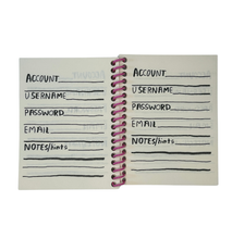 Load image into Gallery viewer, Boring Stuff Mini Passcode Journal | People I've Loved (CA)