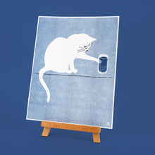 Load image into Gallery viewer, Water Glass Cat Art Print | Bromstad Printing Co. (VA)
