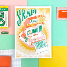 Load image into Gallery viewer, A5 Snap! Polaroid Camera Risograph Print | Jacqueline Colley (UK)