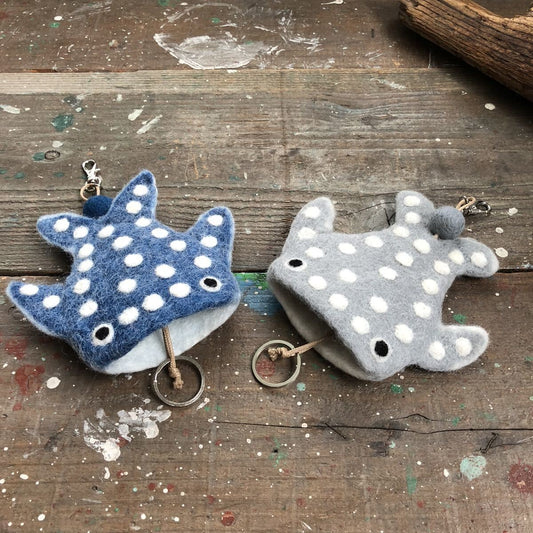 Whale Shark Wool Felt Key Case | Suica (Japan)