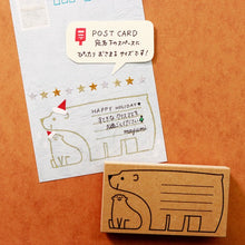 Load image into Gallery viewer, Message Rubber Stamp | Polar Bears | Shunsuke Satake x SANBY (Japan)