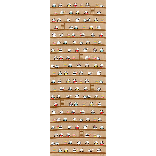 Panda Library Tenugui Towel | Hamamonyo (Japan)