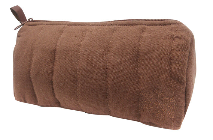 Soft Quilted Zippered Hemp Pouch | (Japan)