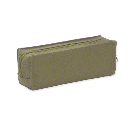 Cubix Compact Square Canvas Pen Case | Olive | M-Plan (Japan)
