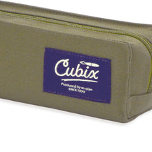 Load image into Gallery viewer, Cubix Compact Square Canvas Pen Case | Olive | M-Plan (Japan)