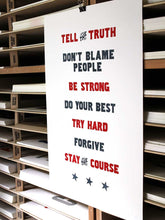 Load image into Gallery viewer, The Code Letterpress Print | Old Try (WV)