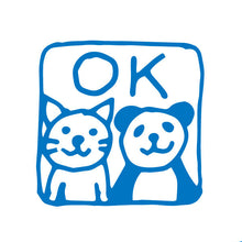 Load image into Gallery viewer, Ganaha Yoko Mini Stamp | Cat + Panda | KODOMO NO KAO Co., Ltd.(Japan)