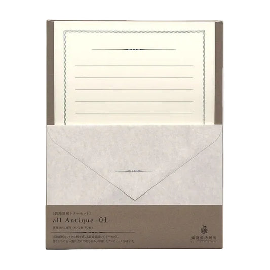 Antique Tools Classic Retro Letter Set | All Antique 01 | Kohunkan Kappansho (Japan)