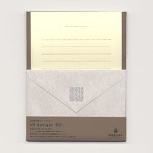 Load image into Gallery viewer, Antique Tools Classic Retro Letter Set | Gray Yellow | All Antique (Japan)