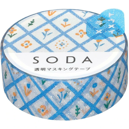 SODA Clear Film Tape | Blue Lattice | Kingjim (Japan)