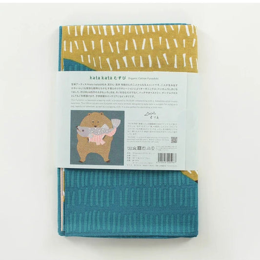 Bear & Sake Furoshiki Wrapping Cloth | Kata Kata x Musubi (Japan)