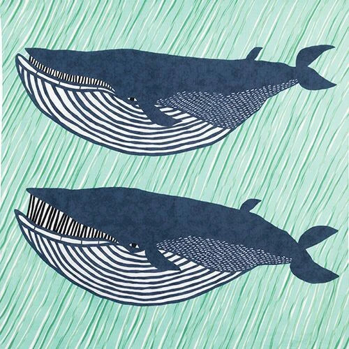 Blue Whales Furoshiki Wrapping Cloth | Kata Kata x Musubi (Japan)