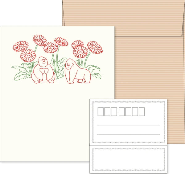 Gorilla Letterpress Letter Set | Petit Et Grand | Matoka (Japan)
