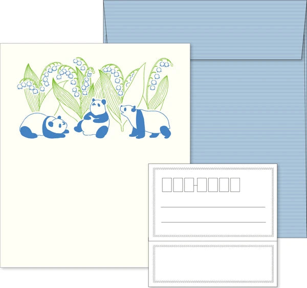 Panda Letterpress Letter Set | Petit Et Grand | Matoka (Japan)
