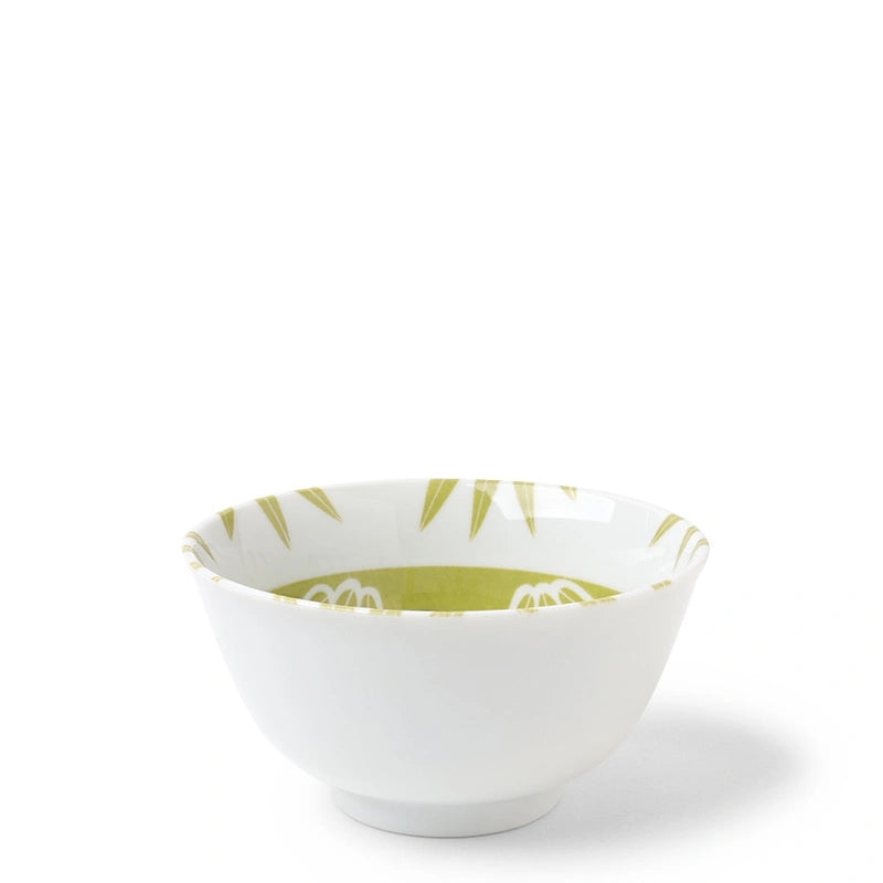 Ceramic Green Bamboo Panda Rice Bowl (Japan)