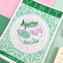 Load image into Gallery viewer, Aquarius Zodiac A6 Risograph Print }| Jacqueline Colley (UK)