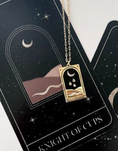 Load image into Gallery viewer, Tarot Card Necklace | Knight of Cups | 14K Gold/stainless steel | Christine Jehlickova (ONT)
