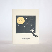 Load image into Gallery viewer, You Are My Moon Letterpress Card | Fugu Fugu Press ( CA)