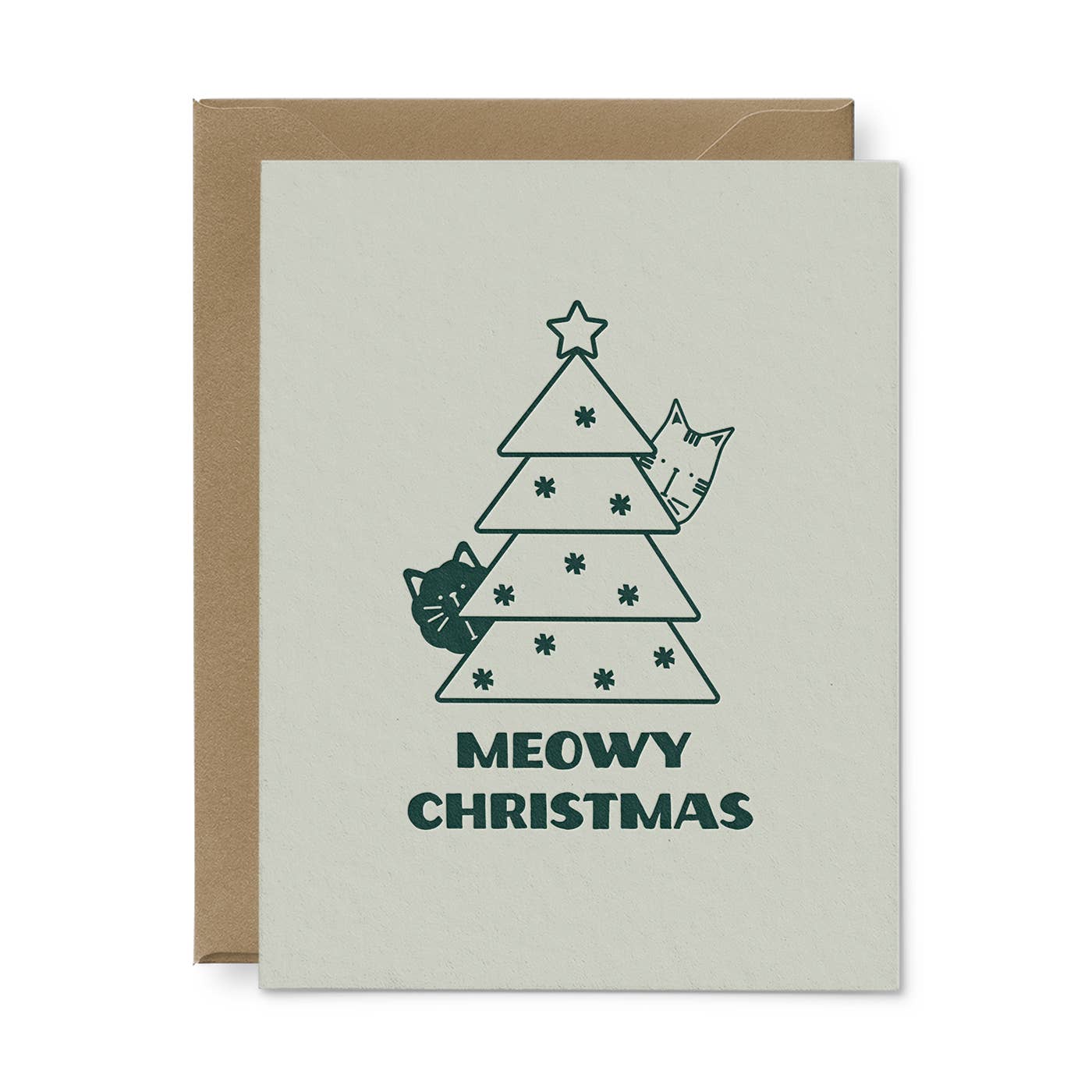 Meowy Christmas Tree Greeting Card | Ruff House Print Shop (KS)