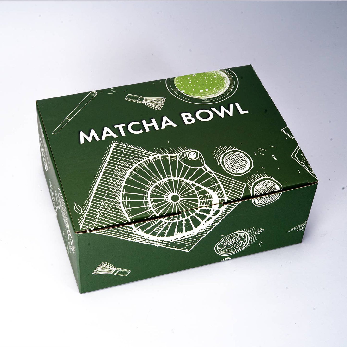 Side Handle Porcelain Katakuchi Matcha Bowl | Glossy White