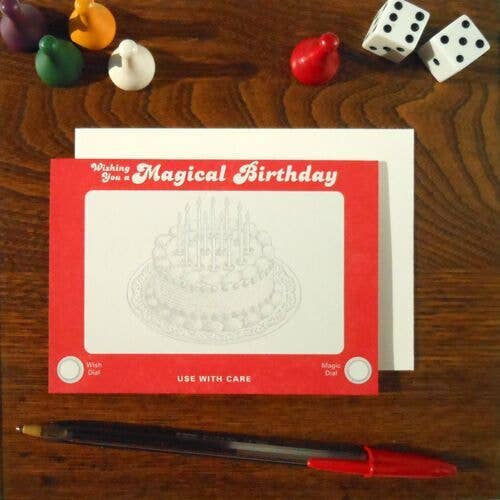Etch A Sketch Letterpress Birthday Card | Amber Favorite (IL)
