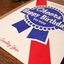 Load image into Gallery viewer, Blue Ribbon Letterpress Birthday Card | Amber Favorite (IL)