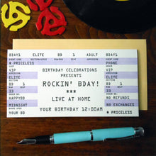 Load image into Gallery viewer, Birthday Rock Ticket Letterpress Card | Amber Favorite (IL)