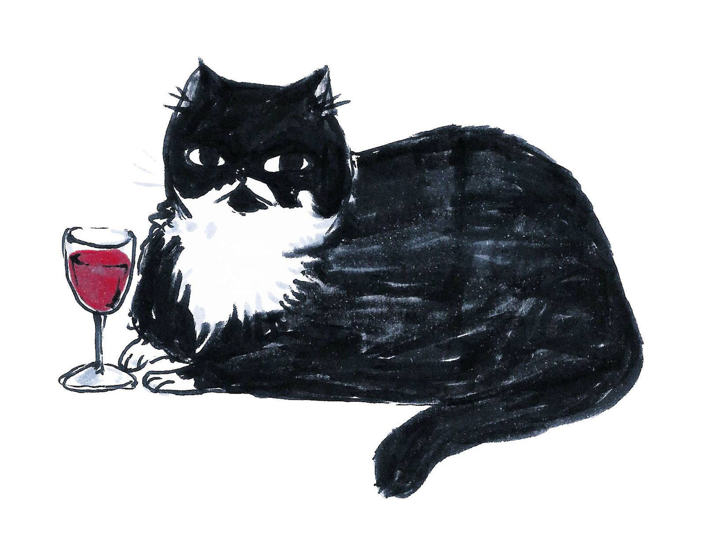 Pepper with a Fine Bordeaux Art Print | Rebekah Evans (NC)