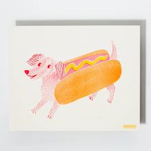 Load image into Gallery viewer, Hot Dog Risograph Print | Bromstad Printing Co. (VA)