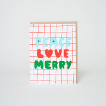 Load image into Gallery viewer, Peace Love Merry Letterpress Holiday Card | Egg Press (OR)