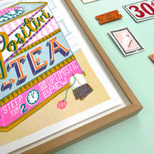 Load image into Gallery viewer, Positivity Tea Caddy A4 Risograph Print | Jacqueline Colley (UK)