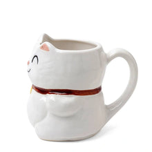Load image into Gallery viewer, White Fortune Cat Ceramic Mug (Japan)