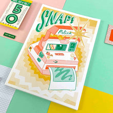 Load image into Gallery viewer, A5 Snap! Polaroid Camera Risograph Print | Jacqueline Colley (UK)