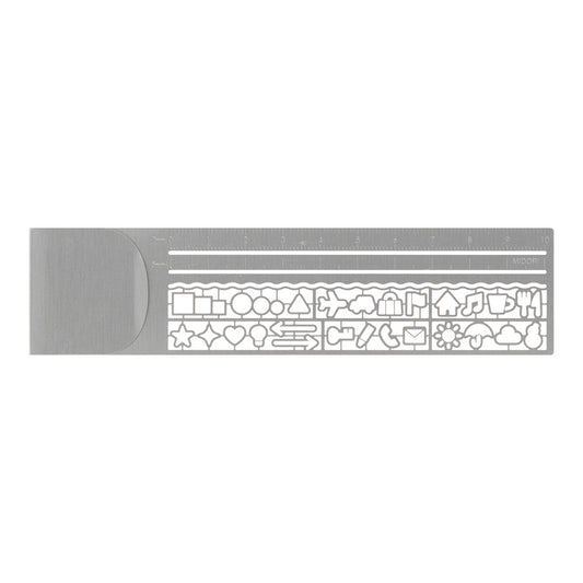Stencil Clip Ruler | Silver | Midori (Japan)