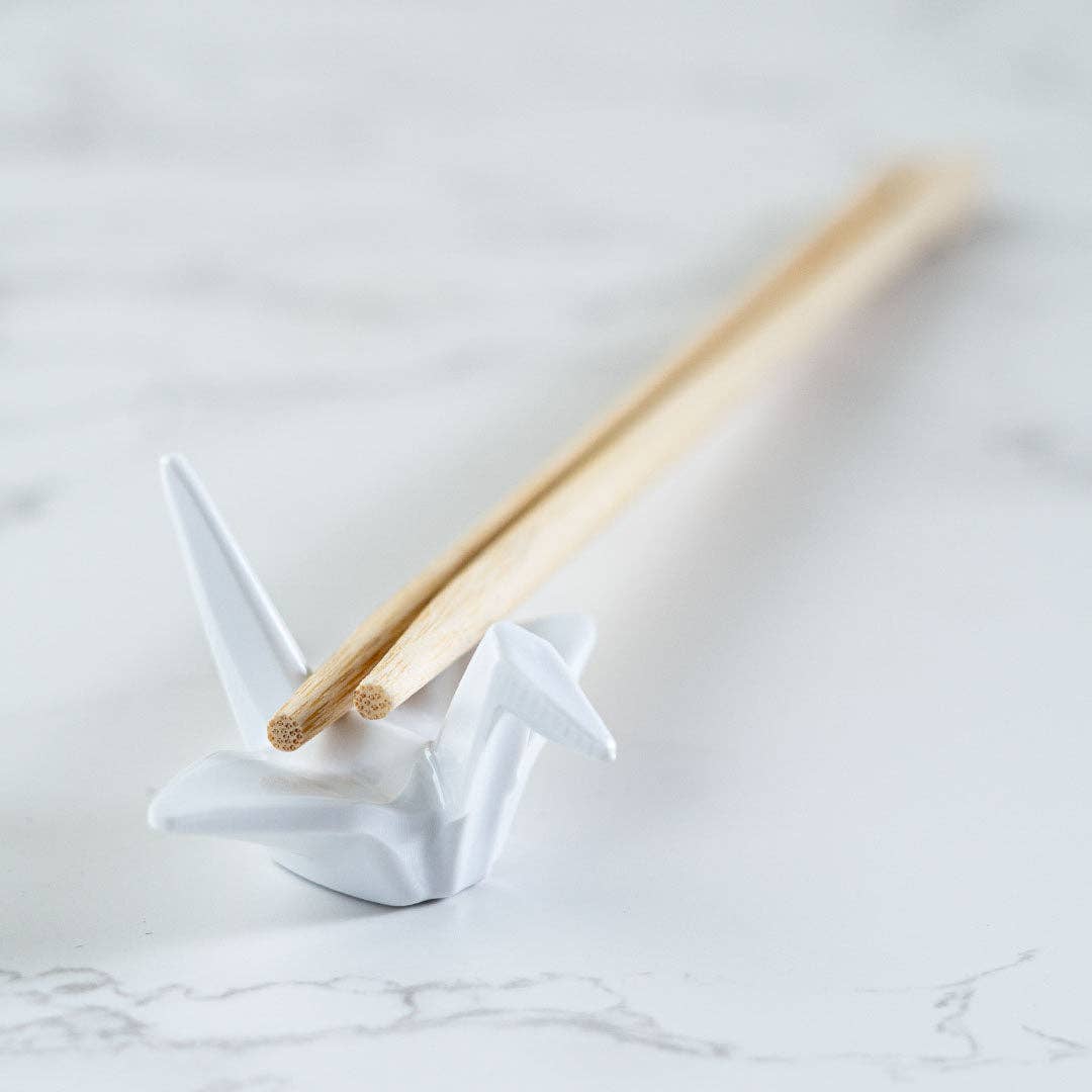 Origami Crane Resin Chopstick Rest – White