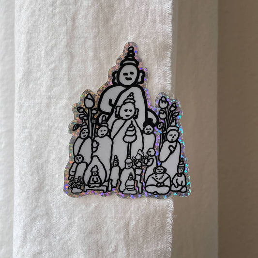 Thai Buddhas Glitter Vinyl Sticker | Oitama (CA)