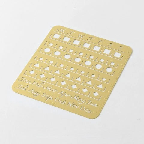 Brass Monthly Block Calendar Template| Large | Midori (Japan)
