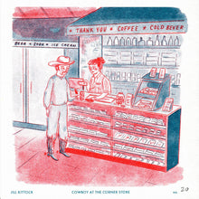 Load image into Gallery viewer, Cowboy At The Corner Store Small Print | Jill Kittock (MN)