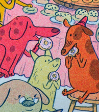 Load image into Gallery viewer, Doggy Tea Party Risograph Print | Natalie Andrewson (CA)