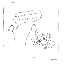 Load image into Gallery viewer, Distracted Letterpress Print | Liana Finck (NY)