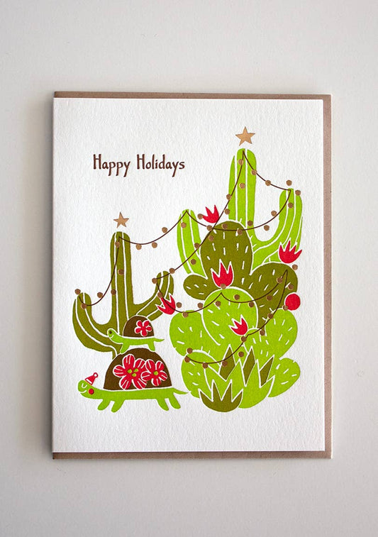 Holiday Desert Tortoises Card | Fugu Fugu Press (CA)