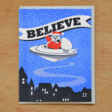 Load image into Gallery viewer, Believe Santa UFO Holiday Card | McBitterson's (IL)
