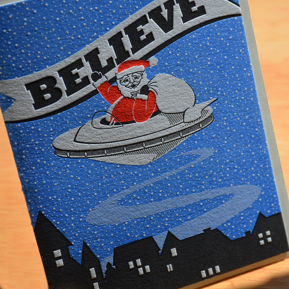 Believe Santa UFO Holiday Card | McBitterson's (IL)