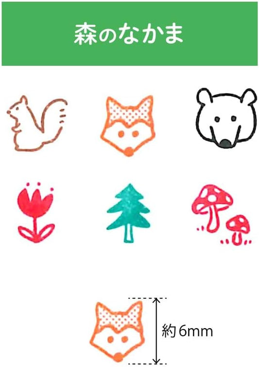Forest Pochitto Pick! Button Stamps | Kodomo no Kao (Japan)