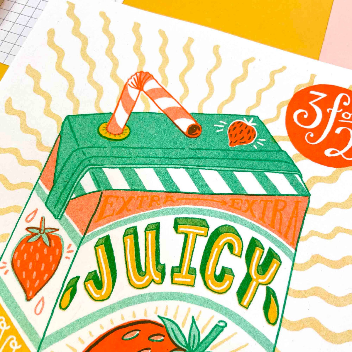 A5 Juicy Gossip Risograph Print | Jacqueline Colley (UK) – WE ARE 1976
