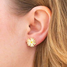 Load image into Gallery viewer, 18k Gold Daisy Enamel Earrings | Jenny Lemons (CA)